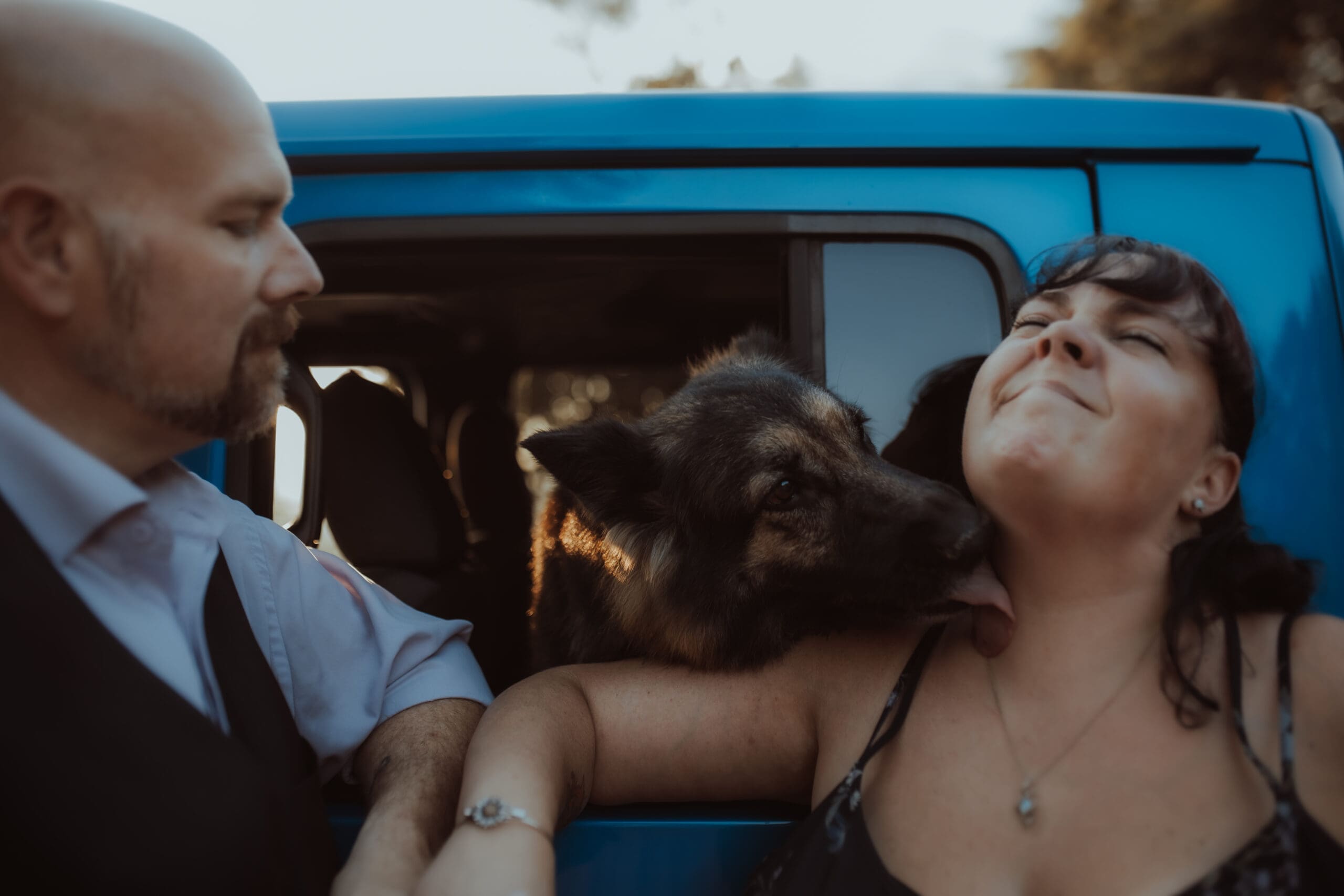 Josh and Keri with their dog, Agnes